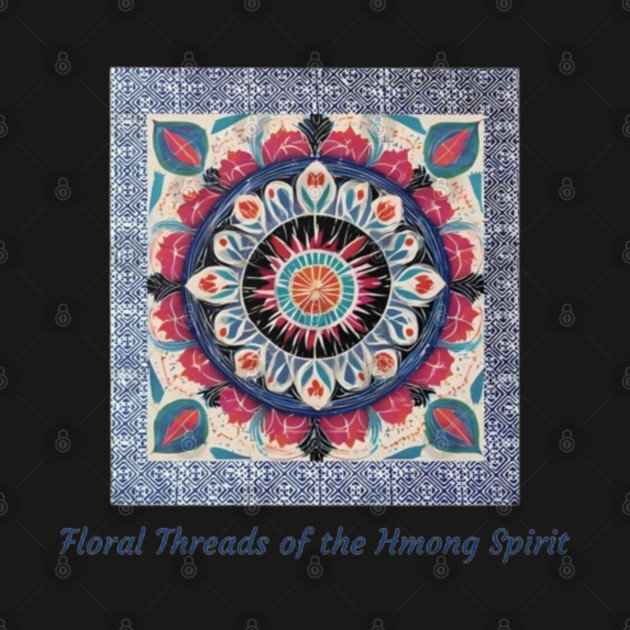 Floral Threads of the Hmong Spirit – Mandala-Inspired Cultural Harmony by Pimcolle