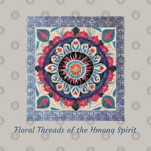 Floral Threads of the Hmong Spirit – Mandala-Inspired Cultural Harmony by Pimcolle