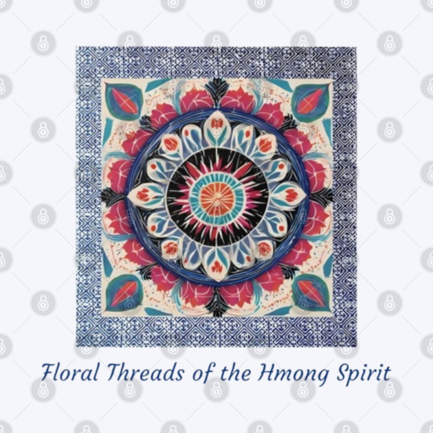 Floral Threads of the Hmong Spirit – Mandala-Inspired Cultural Harmony by Pimcolle