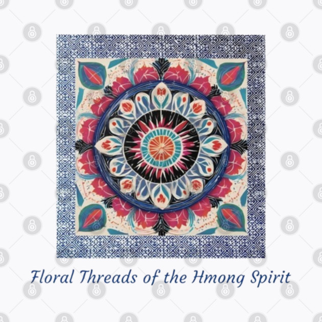 Floral Threads of the Hmong Spirit – Mandala-Inspired Cultural Harmony by Pimcolle