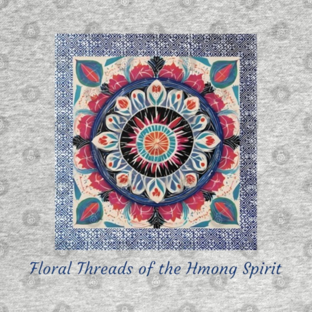 Floral Threads of the Hmong Spirit – Mandala-Inspired Cultural Harmony by Pimcolle