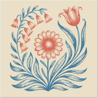 Foxglove Daisy Tulip Posters and Art