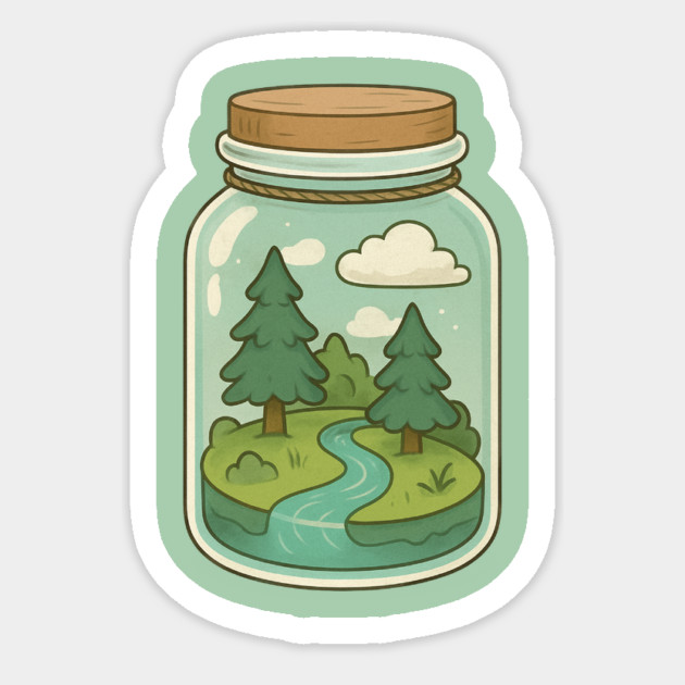 Nature in a Jar Sticker by stayfrostybro