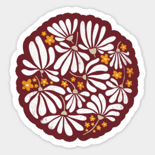 BOHO Flowers Round Sticker