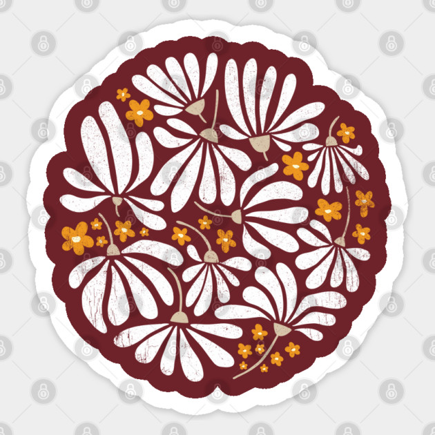 BOHO Flowers Round Sticker by Juna's Store