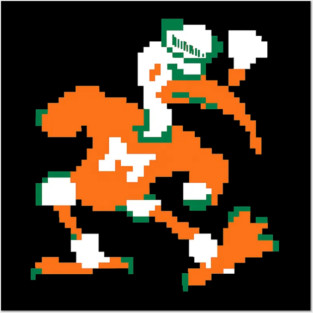 Retro Miami Pixel Sebastian the Ibis Posters and Art