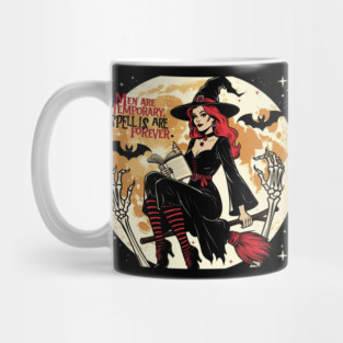 Men Are Temporary, Spells Are Forever – Retro Witch Shirt Mug