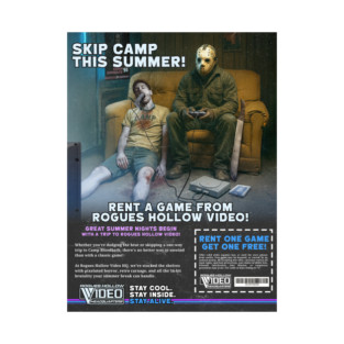 Skip Camp This Summer - Friday the 13th Video Store Poster T-Shirt