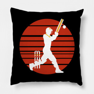 Cricket Player - Vintage Sunrise Edition Pillow
