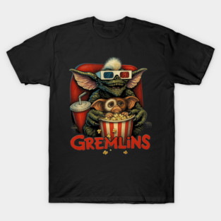 Gremlins Movie T-Shirt | Gizmo & Stripe Retro Horror Comedy Tee T-Shirt