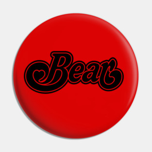 BEAR HEART BLACK Pin