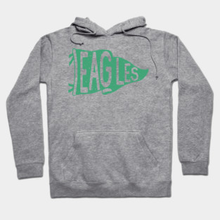 Eagles pennant mascot, Eagles green game day football Hoodie