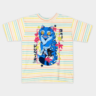 Kpop Demon Saja Huntrix Blue Tiger And Bird Kids T-Shirt