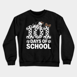 100 Days Of School Dalmatian Dog Boy Kid 100th Day Of School Crewneck Sweatshirt