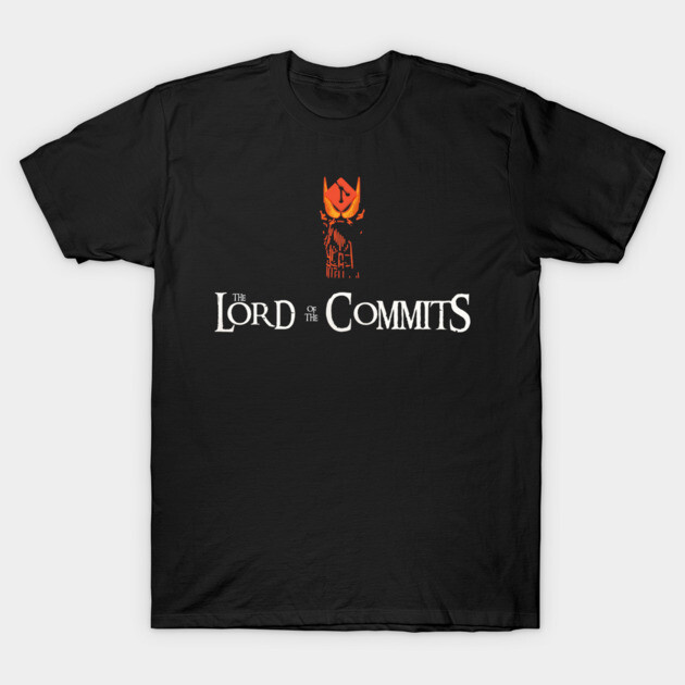 The Lord of the Commits in vertical Tee – One Branch to Rule Them All T-Shirt T-Shirt by Nerd Studios