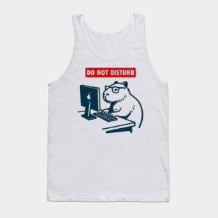 Do Not Disturb Capybara Laptop Tee Tank Top