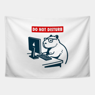 Do Not Disturb Capybara Laptop Tee Tapestry
