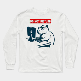 Do Not Disturb Capybara Laptop Tee Long Sleeve T-Shirt