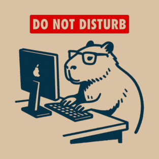 Do Not Disturb Capybara Laptop Tee T-Shirt