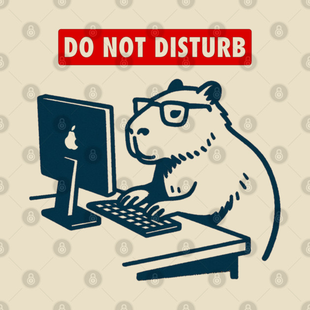 Do Not Disturb Capybara Laptop Tee by Nerd Studios