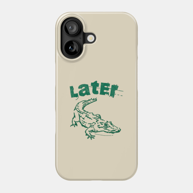 Later Alligator – Distressed Retro Reptile Graphic Phone Case by DonWillisJrArt