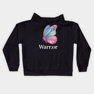 Butterfly Semicolon Warrior Suicide Prevention Awareness Kids Hoodie