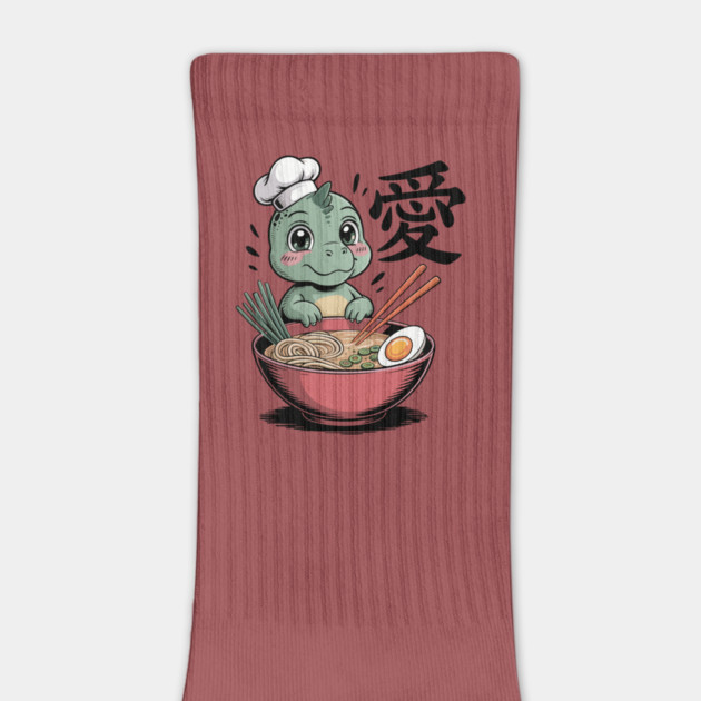 Dinosaur Ramen Noodles Japanese Kawaii Anime by The WYLD Tribe