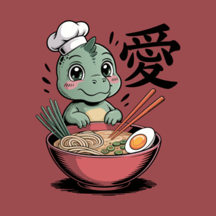 Dinosaur Ramen Noodles Japanese Kawaii Anime Sticker