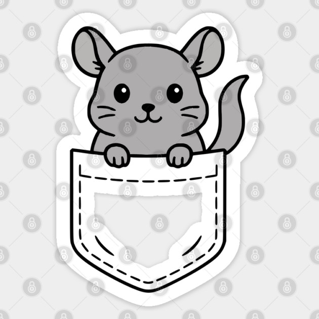 Funny Chinchilla Pocket Pal Cute Fluffy Chinchilla Pet Sticker by Yesteeyear