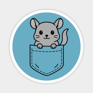 Funny Chinchilla Pocket Pal Cute Fluffy Chinchilla Pet Magnet