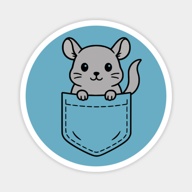 Funny Chinchilla Pocket Pal Cute Fluffy Chinchilla Pet Magnet by Yesteeyear