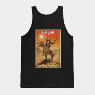 Dinosaur Rider Bombshell | Retro B-Movie Tank Top