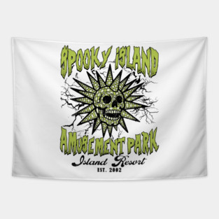 Retro Spooky Island Spooky Island Summerween 90s Tapestry