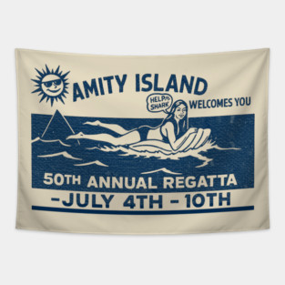 Amity Island 50th Regatta – Just Keep Swimming Tapestry