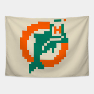 Retro Pixel Miami Logo Throwback Tapestry