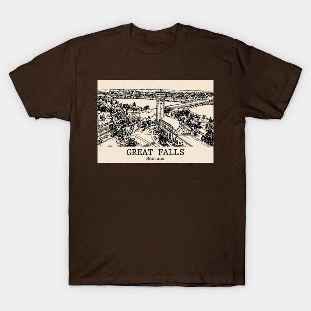 Great Falls - Montana T-Shirt by Lakeric