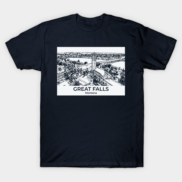 Great Falls - Montana T-Shirt by Lakeric