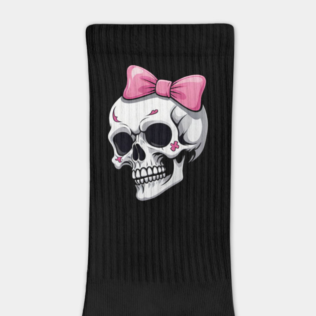 Girly Skull with Pink Bow by Grave Digs