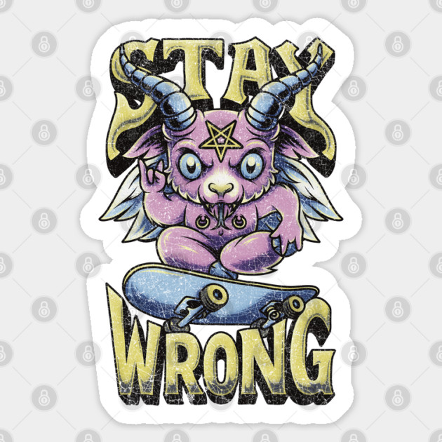 Cute Baphomet Skater Demon Sticker by Wrong