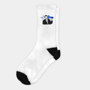 Jimmy Dore Bullhorn Logo - Blue Socks