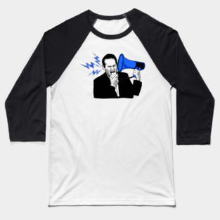 Jimmy Dore Bullhorn Logo - Blue Baseball T-Shirt