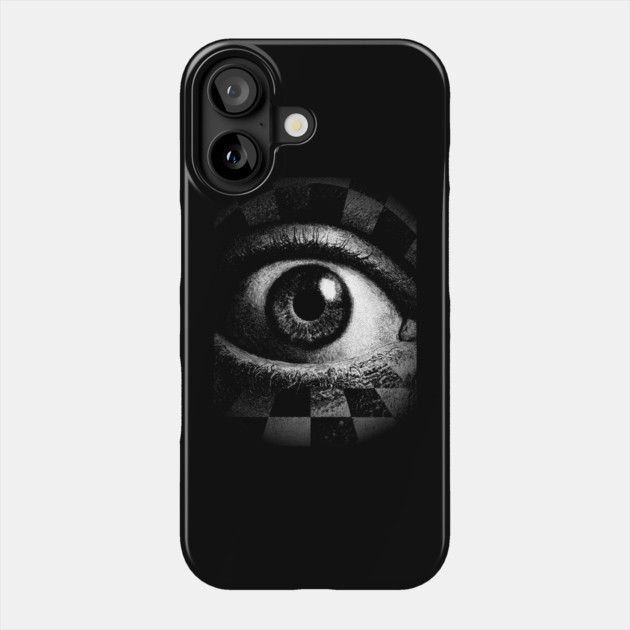 Checkerboard Eye - Surreal Concept Art for Chess Lovers Phone Case by TuncGK