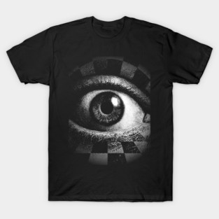 Checkerboard Eye - Surreal Concept Art for Chess Lovers T-Shirt