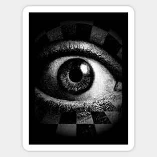 Checkerboard Eye - Surreal Concept Art for Chess Lovers Sticker