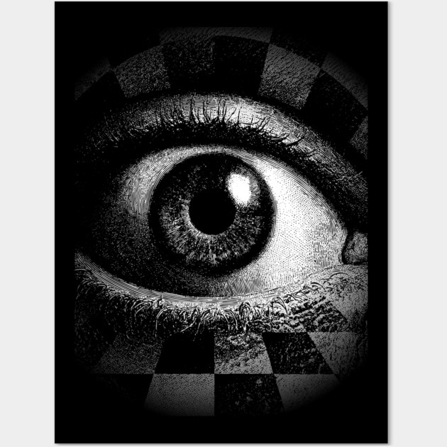 Checkerboard Eye - Surreal Concept Art for Chess Lovers Wall Art by TuncGK