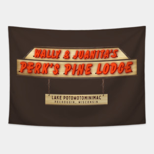 Wally and Juanita's Perk's Pine Lodge - Great Outdoors Movie Tapestry