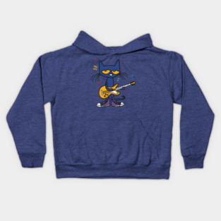 Pete The Cat Playing Yellow Guitar Kids Hoodie