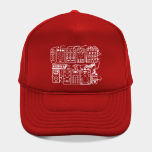 guitar pedals (white) Hat