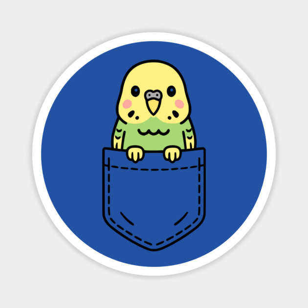 Cute Budgie Pocket Pal Budgie Funny Pet Parakeet Bird Art Magnet by Yesteeyear