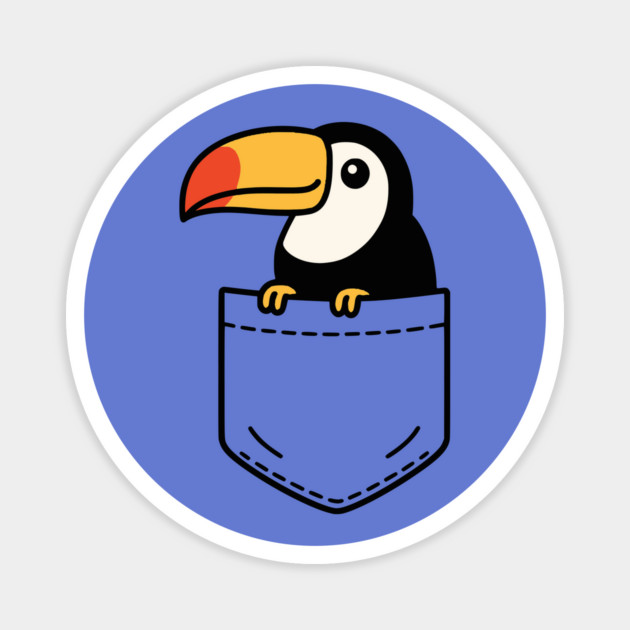 Funny Toucan Pocket Pal Cute Tropical Toucan Bird Lover Art Magnet by Yesteeyear